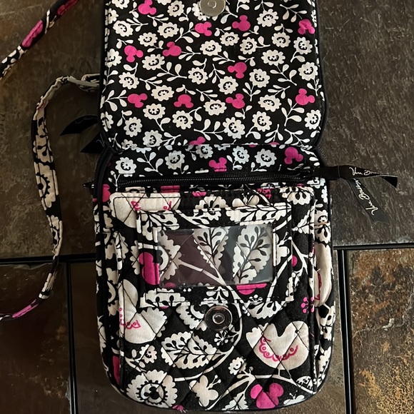 Vera Bradley Disney Black & Pink Mickey Mouse Floral Crossbody - Picture 4 of 9